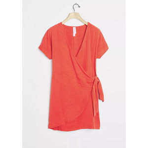 Anthropologie AMADI Miena Red Wrap Mini Dress